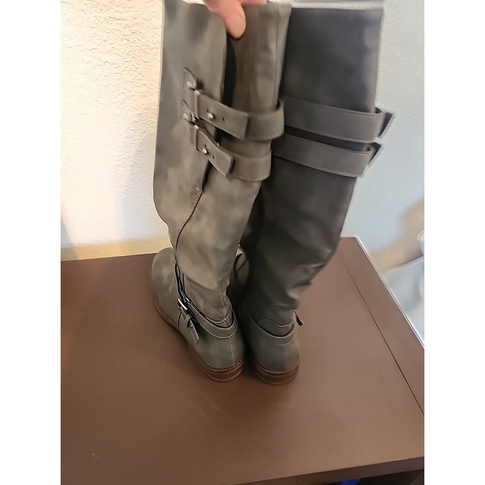 XOXO Womens Size 8 Army Green Tall Riding Boots Knee High Fashion Booties 8M - Picture 3 of 7